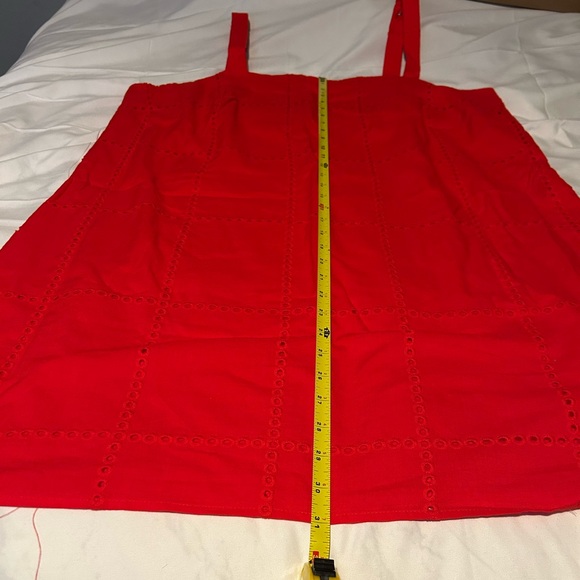 Banana Republic Women's Eyelet Mini Dress Size XL Cadmium Red New with Tags NWT - Picture 7 of 11
